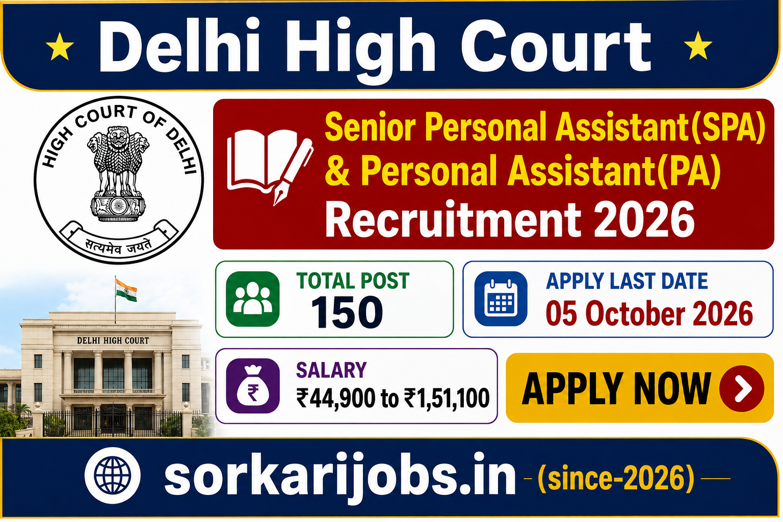 Delhi High Court SPA & PA Recruitment 2026
