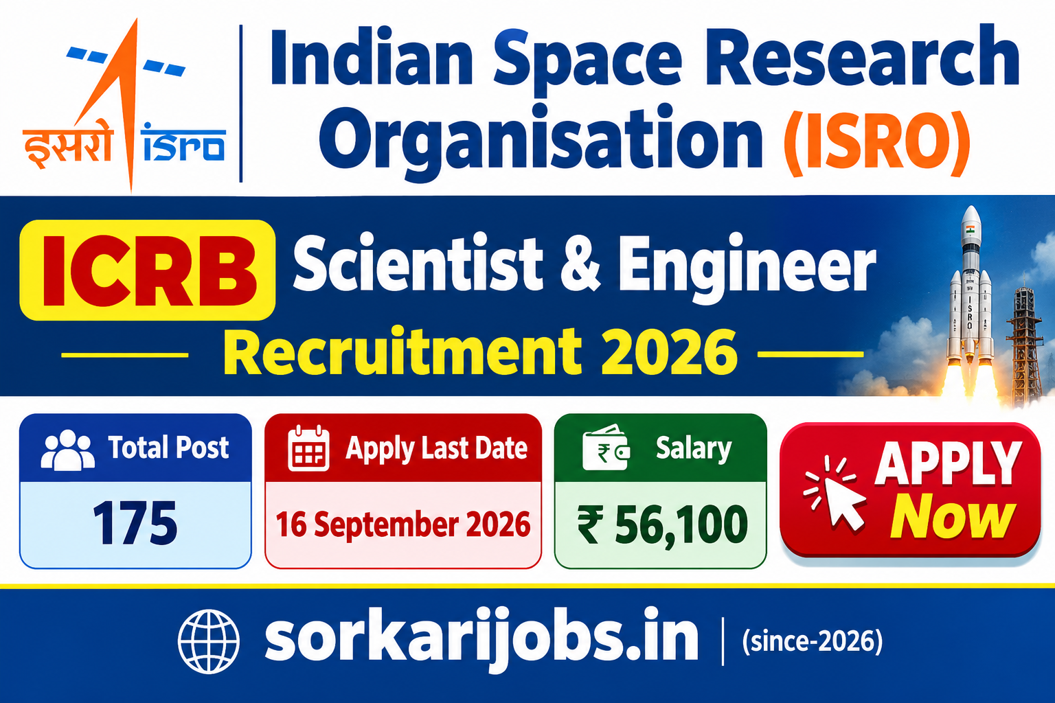 ISRO ICRB Scientist & Engineer Recruitment 2026