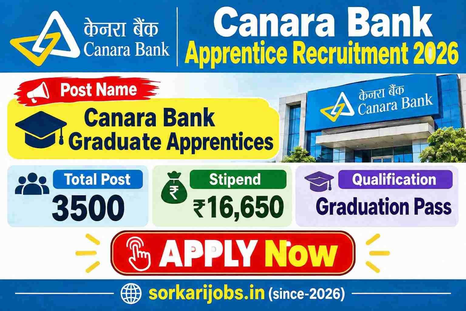 Canara Bank Apprentice Recruitment 2026