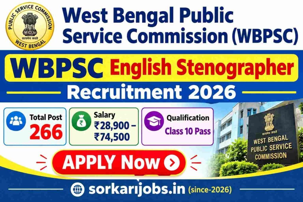 WBPSC English Stenographer Recruitment 2026
